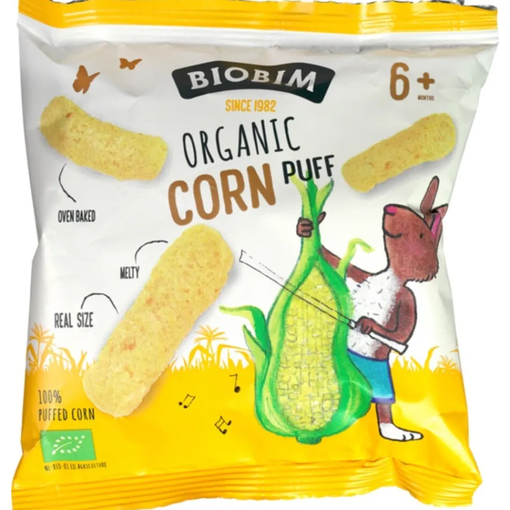 8x Puffs 6+ mnd Maïs 15 gr^Biobim Hot