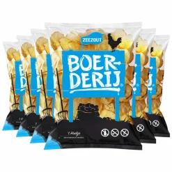 Snacks<Boerderij Chips 6x Zeezout 190 gr