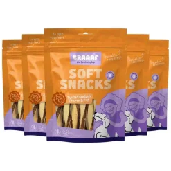 Snacks<Braaaf 5x Twisted Sandwich Hondensnack Kip - Vis 85 gr