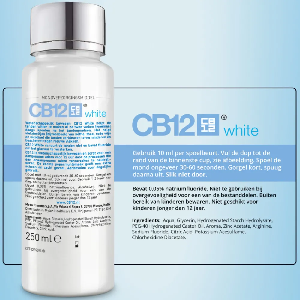 Specialistische Mondverzorging|Spoelen & Poetsen<CB12 6x Mondwater White 250 ml