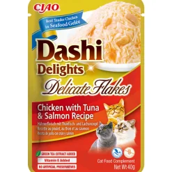 Kattenvoer<Ciao 12x Dashi Delights Delicate Flakes Kattenvoer Nat Chicken & Tuna & Salmon 40 gr