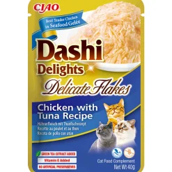 12x Dashi Delights Delicate Flakes Kattenvoer Nat Chicken & Tuna 40 gr^Ciao