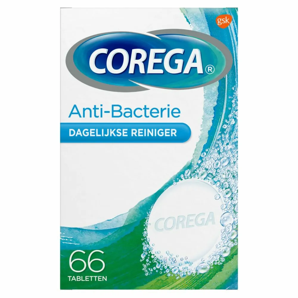 Specialistische Mondverzorging<Corega 3x Tabs Anti Bacterieel 66 stuks