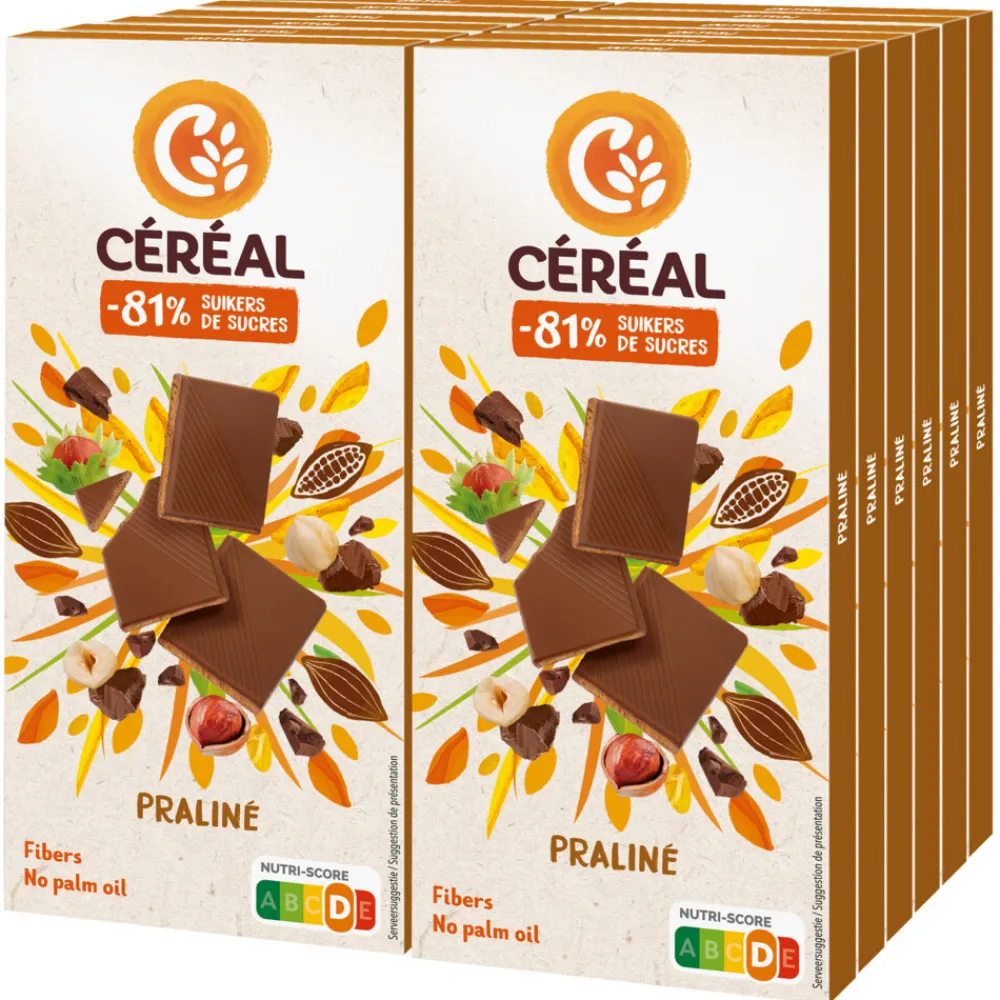 Chocolade<Céréal 12x Chocoladetablet Praline 100 gr