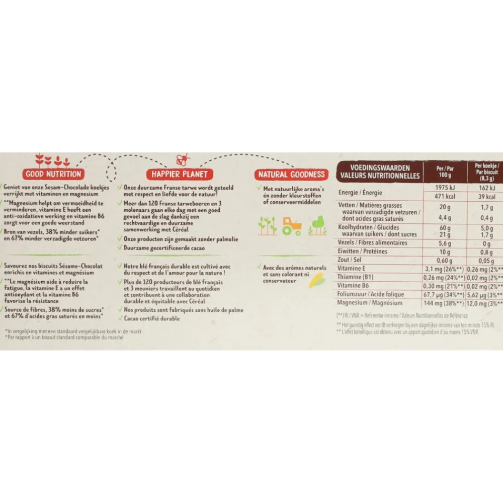 New 3x Koekjes Sesam Chocolade 200 gr Koek