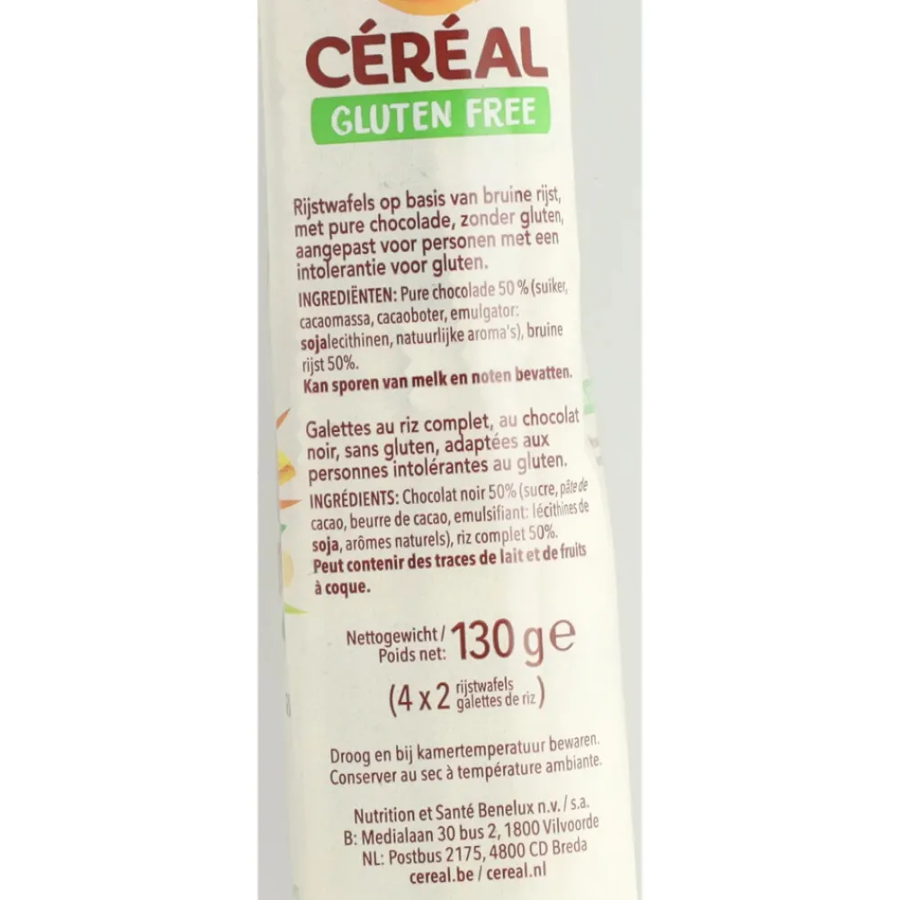 Brood & Crackers<Céréal 14x Rijstwafel Pure Chocolade 130 gr