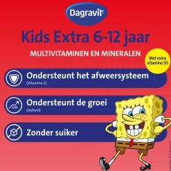 2x Multivitamine Kids Extra 6-12 Jaar Spongebob 60 kauwtabletten^Dagravit Sale