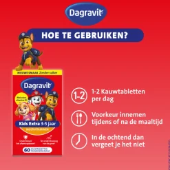 Vitaminen Kind|Multi Vitaminen En Mineralen<Dagravit 2x Multivitamine Kids Extra 3-5 Jaar Paw Patrol 60 Kauwtabletten