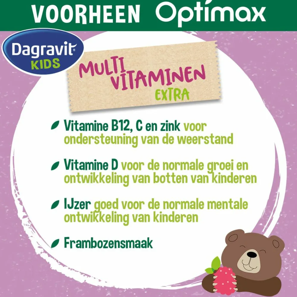 New 2x Natural Kids Multivitaminen Framboos 60 kauwtabletten Vitaminen & Supplementen|Vitaminen Kind