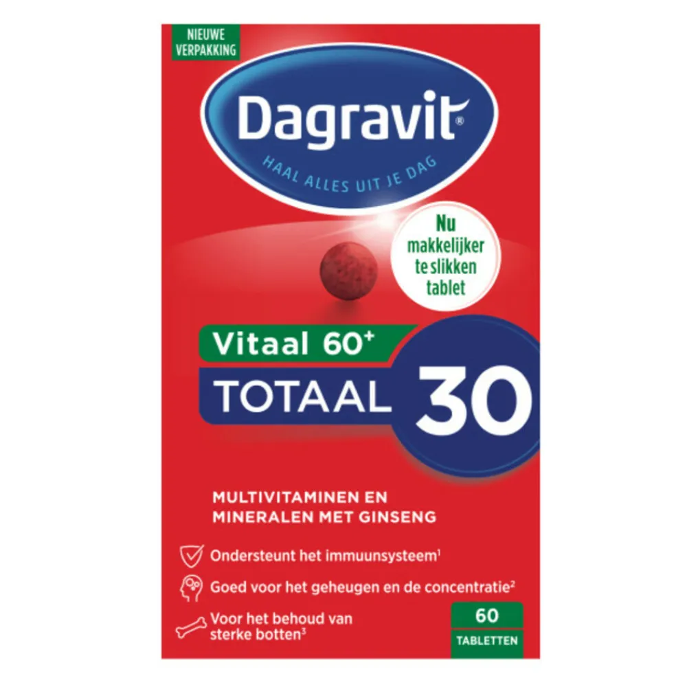 Vitaminen 50+<Dagravit 2x Vitaal 60+ Multivitaminen 60 tabletten