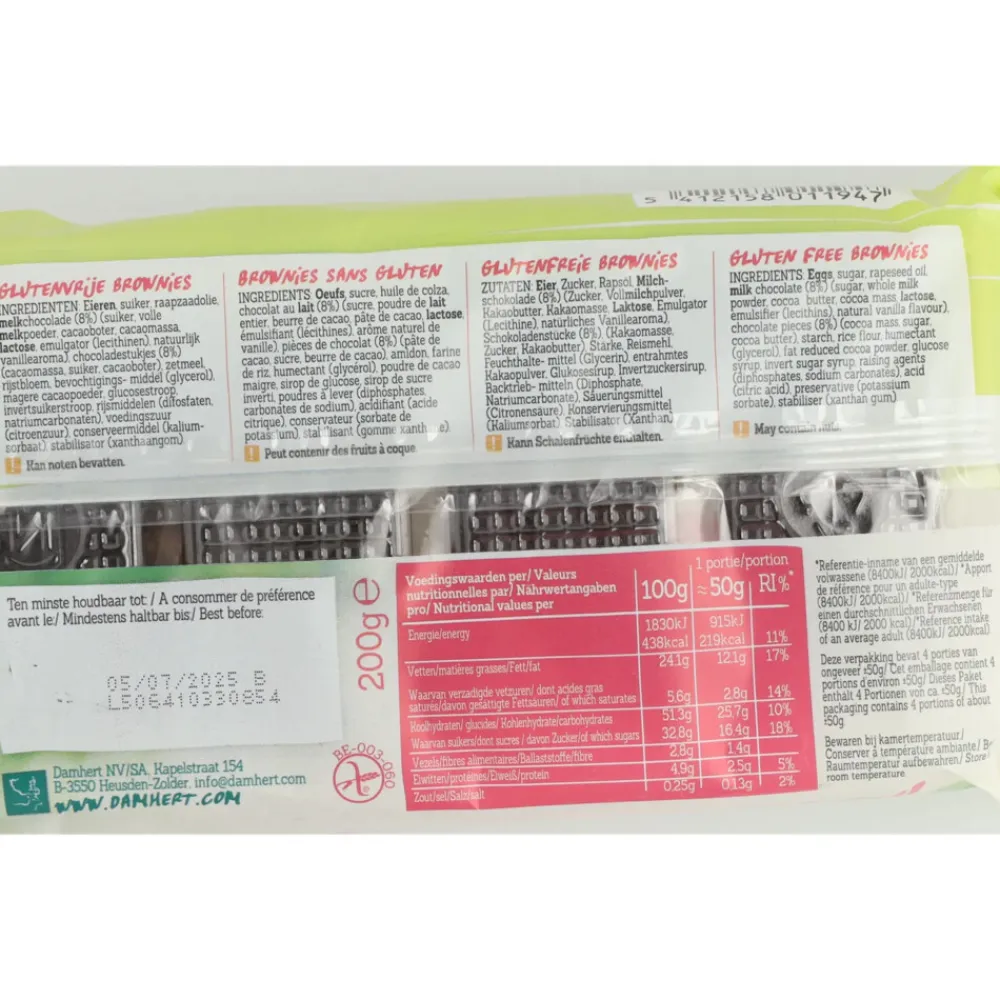 3x Brownies Glutenvrij 200 gr^Damhert