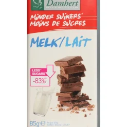 Chocolade<Damhert 3x Chocoladetablet Melk Minder Suikers 85 gr