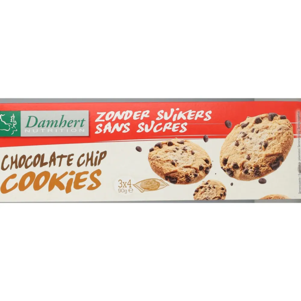 3x Chocolate Chip Cookies Zonder suikers 90 gr^Damhert New