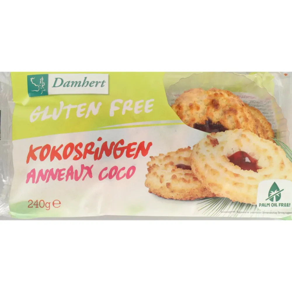 Outlet 3x Kokosringen Fruitvulling Glutenvrij 240 gr Koek|Glutenvrij