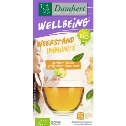 Thee<Damhert 3x Wellbeing Thee Weerstand Gember Limoen 20 stuks