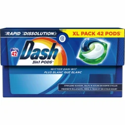 Wasmiddel<Dash 4x Wasmiddelcapsules 3in1 Pods Witter dan Wit 42 stuks