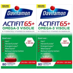 Mineralen<Davitamon 2x Actifit 65+ Omega-3 Visolie 80 capsules