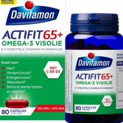 Mineralen<Davitamon 2x Actifit 65+ Omega-3 Visolie 80 capsules
