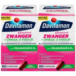 2x Compleet Mama Omega-3 Visolie 60 capsules^Davitamon