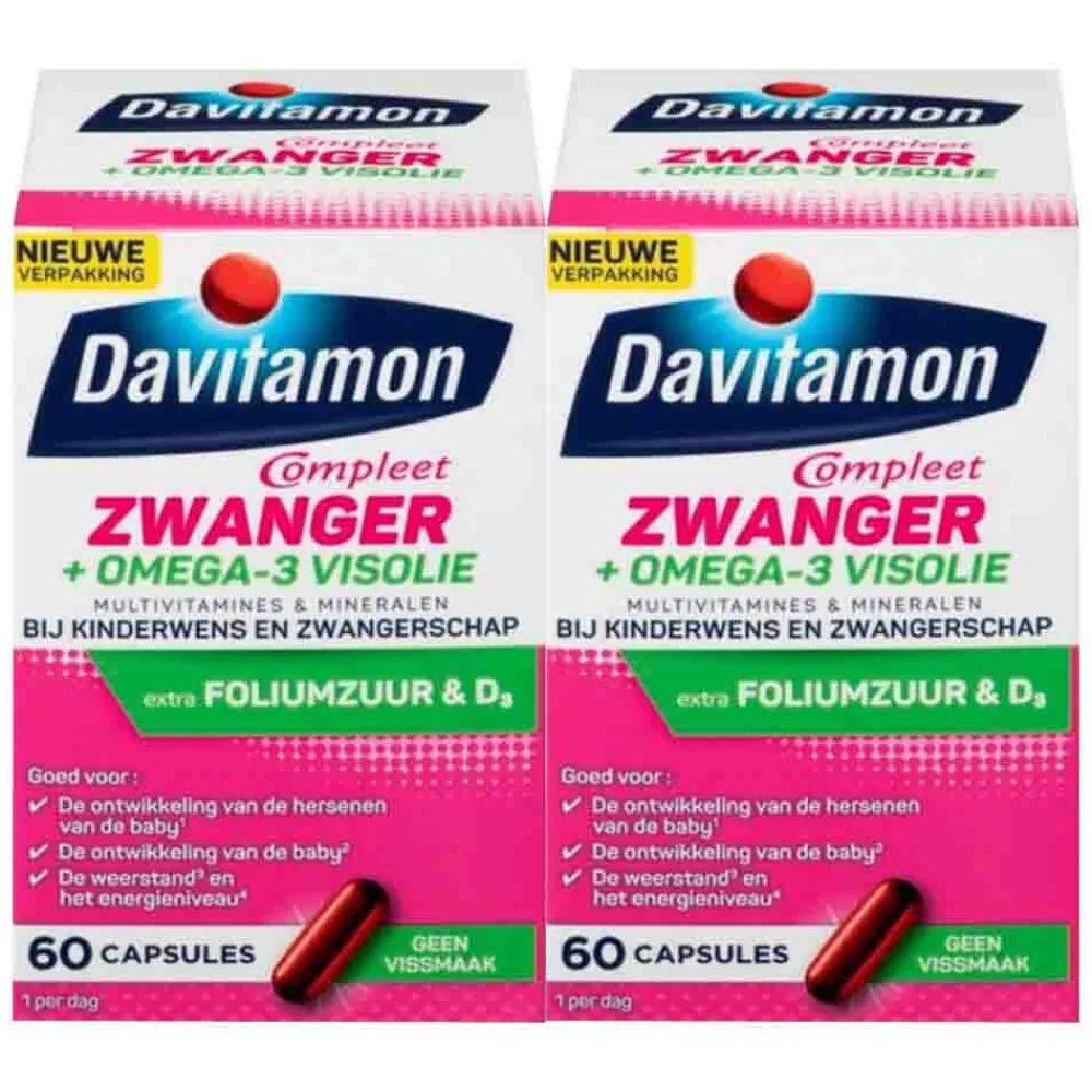 2x Compleet Mama Omega-3 Visolie 60 capsules^Davitamon