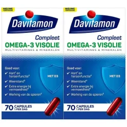 2x Compleet Omega-3 Visolie 70 capsules^Davitamon Clearance