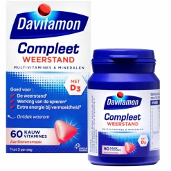 Sale 2x Compleet Weerstand Kauwvitamines Aardbei 60 kauwtabletten Multi Vitaminen En Mineralen
