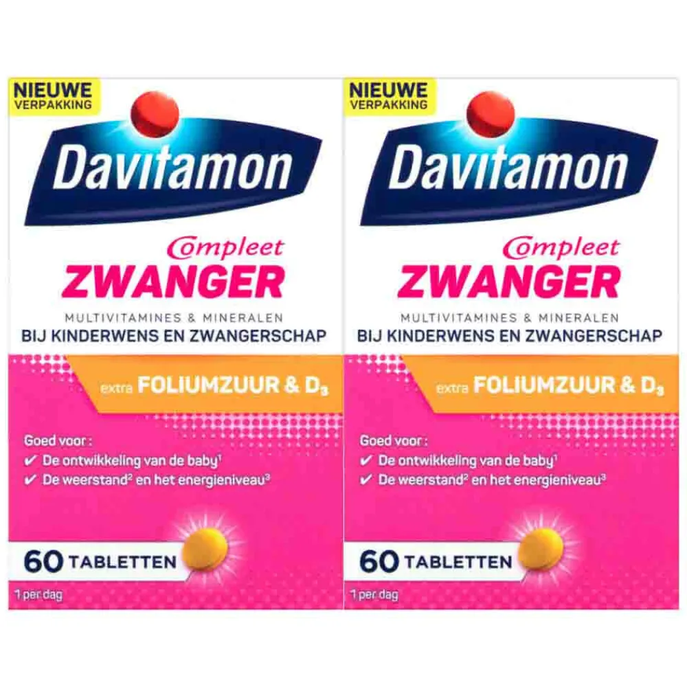 2x Compleet Zwanger 60 tabletten^Davitamon New