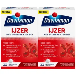 2x IJzer Met Vitamine B12 33 tabletten Mineralen