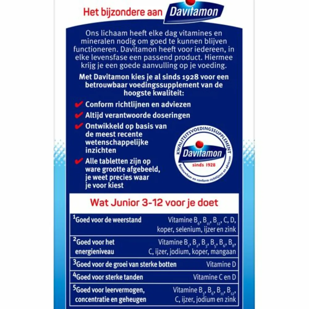 Mineralen<Davitamon 2x Junior 3+ Multivruchten 120 kauwtabletten
