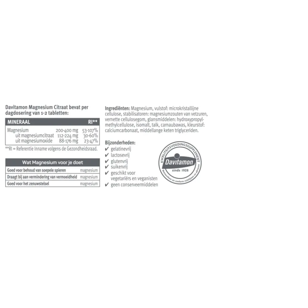 Best 2x Magnesium Citraat 60 tabletten Mineralen