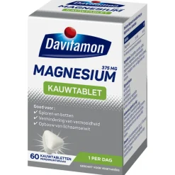 Mineralen<Davitamon 2x Magnesium Kauwtablet 60 tabletten