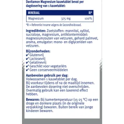 Mineralen<Davitamon 2x Magnesium Kauwtablet 60 tabletten