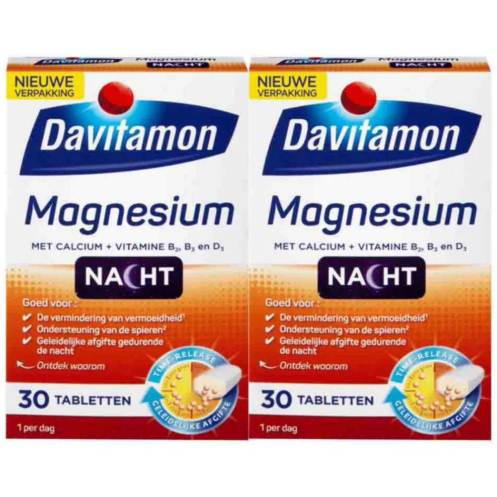 Online 2x Magnesium Voor de Nacht 30 tabletten Mineralen