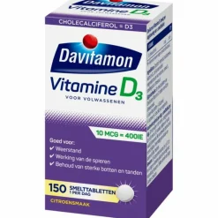 2x Vitamine D 10 MCG Volwassenen 150 smelttabletten^Davitamon Sale