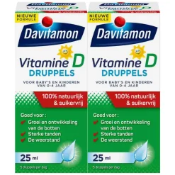 2x Vitamine D Druppels 100% Natuurlijk 25 ml^Davitamon Outlet
