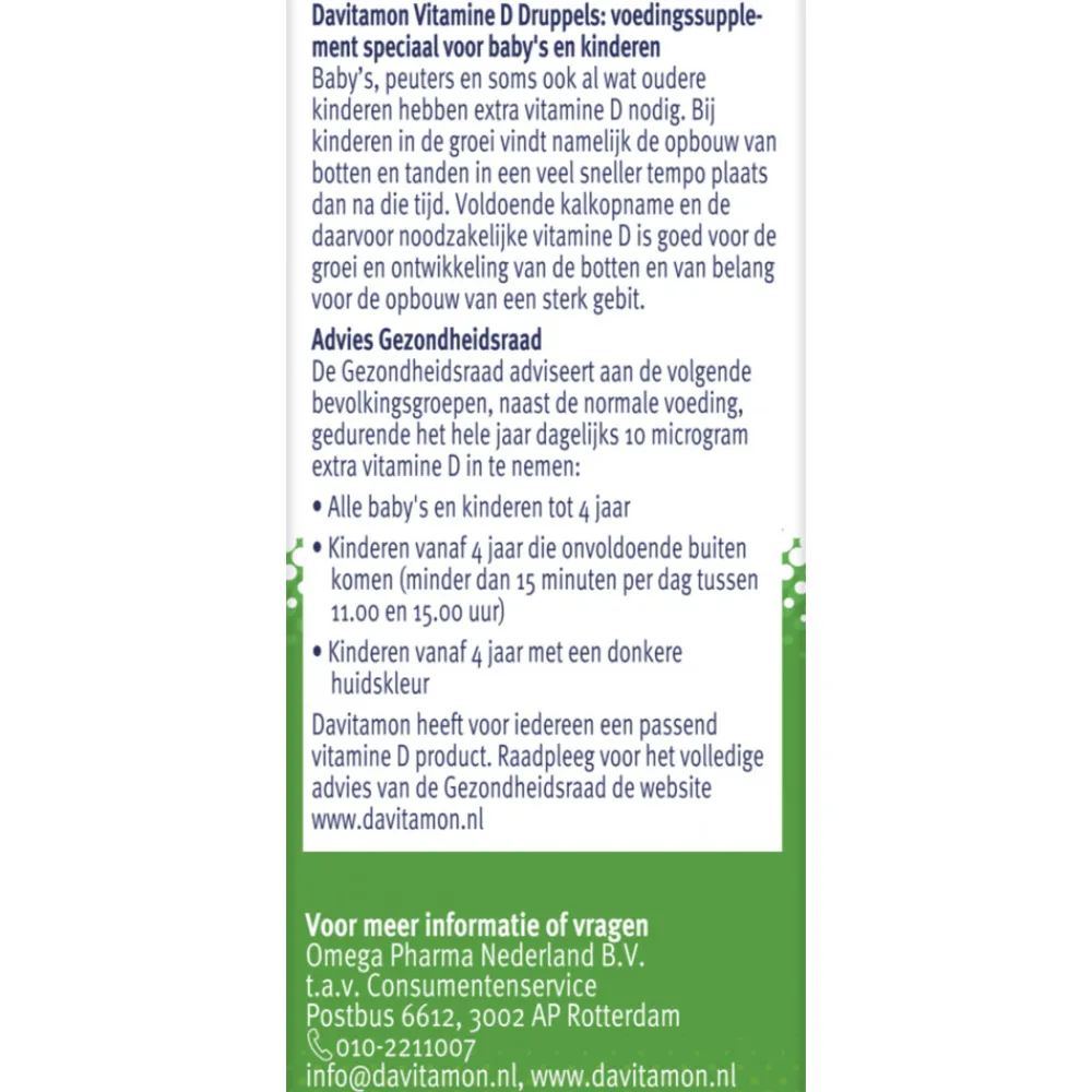 2x Vitamine D Druppels 100% Natuurlijk 25 ml^Davitamon Outlet