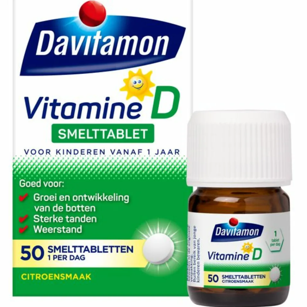 Vitaminen & Supplementen|Vitaminen<Davitamon 2x Vitamine D Kind 50 smelttabletten
