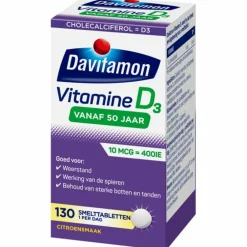 2x Vitamine D3 Vanaf 50 Jaar 130 smelttabletten^Davitamon