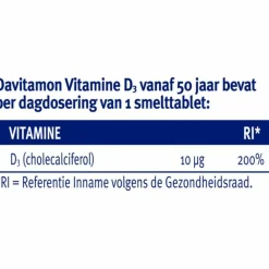 2x Vitamine D3 Vanaf 50 Jaar 130 smelttabletten^Davitamon