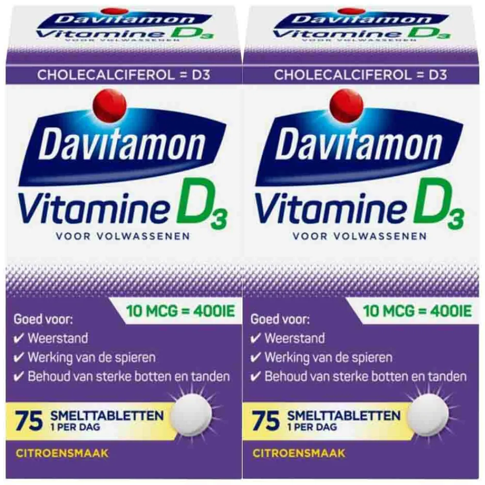 Sale 2x Vitamine D Volwassenen 75 smelttabletten Vitaminen
