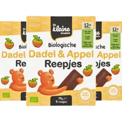 Baby & Peutervoeding<de Kleine Keuken 3x Bio Dadel & Appelreepjes 75 gr