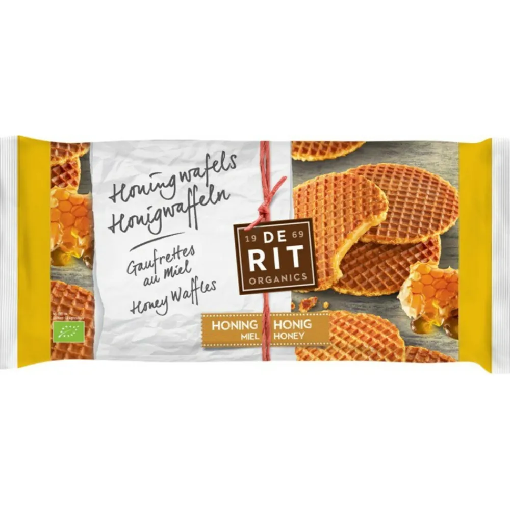 Outlet 3x Honingwafels Bio 175 gr Koek