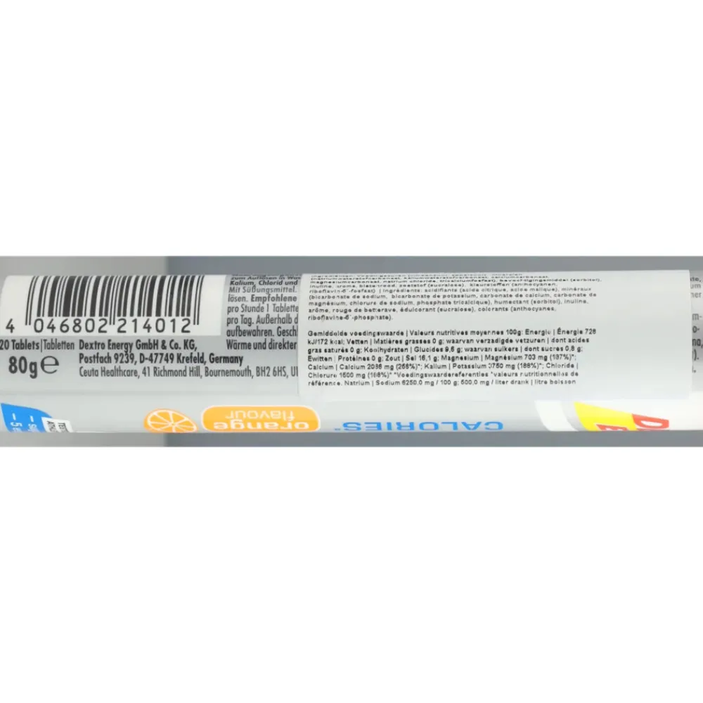 Snoep|Sportvoeding & Drank<Dextro 4x Energy Zero Calories Orange 80 gr