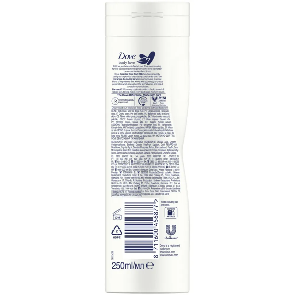 Huidverzorging<Dove 6x Bodylotion Essential Care 250 ml