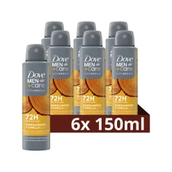 New 6x Deodorant Men+ Care Sandalwood & Vanilla 150 ml Deodorant