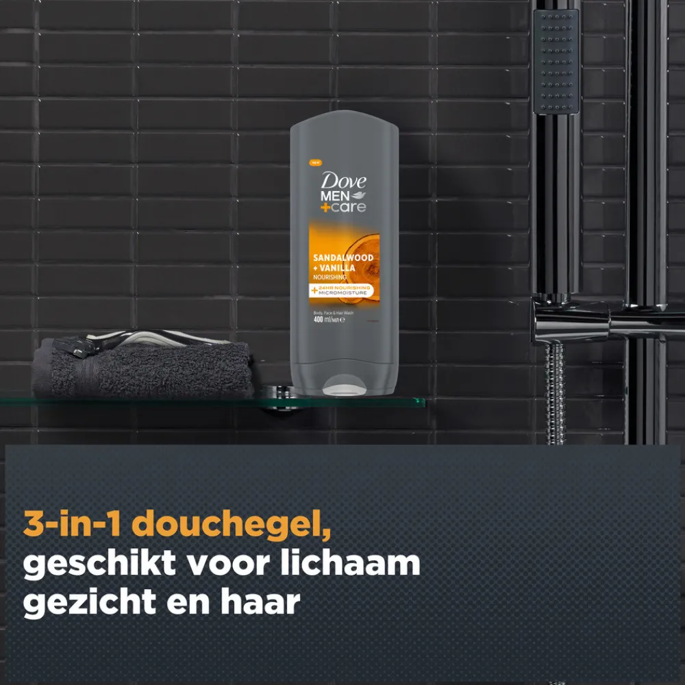 6x Douchegel Men+ Care Sandalwood & Vanilla 400 ml^Dove Best