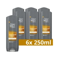 Best 6x Douchegel Men+ Care Sandalwood & Vanilla 250 ml Bad & Douche