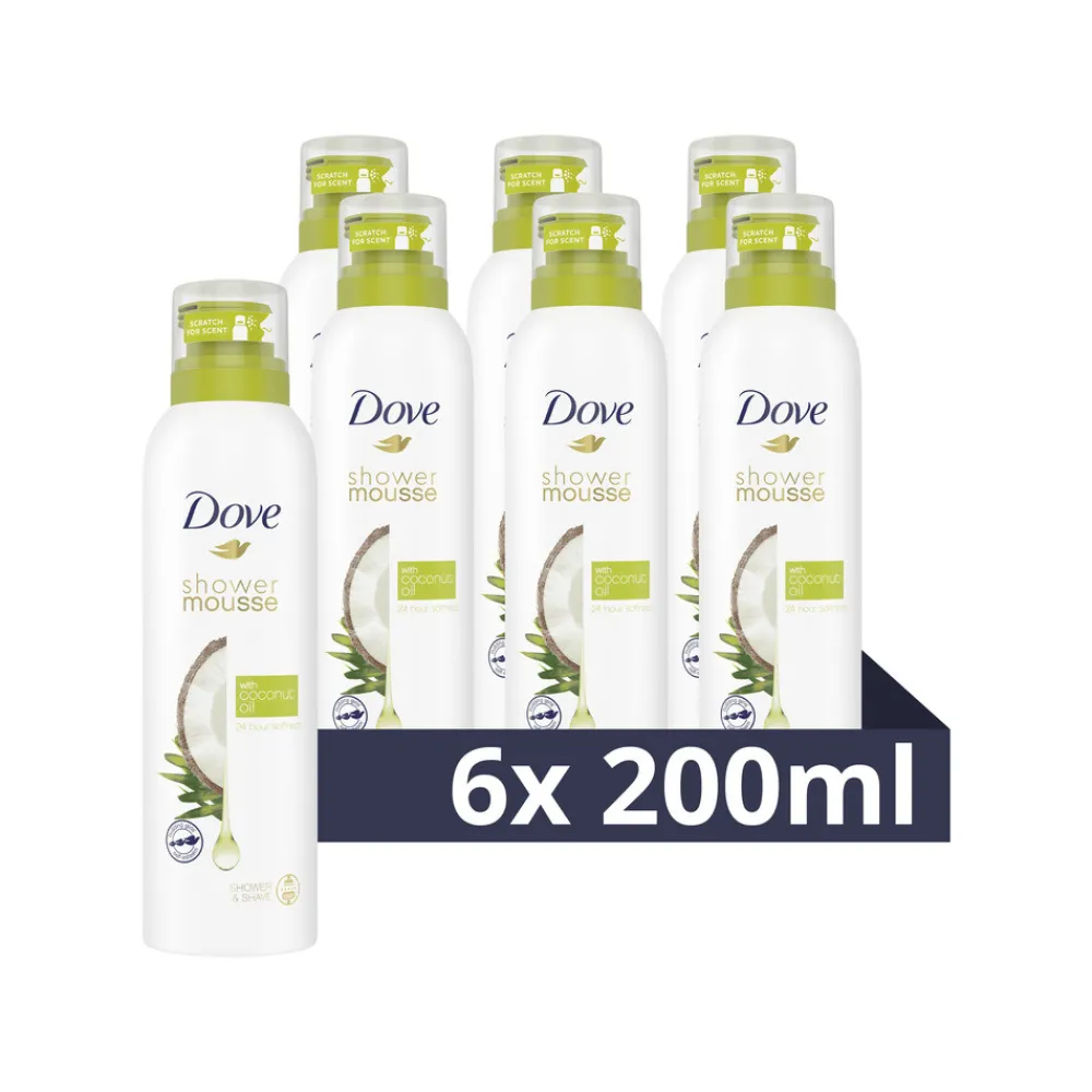 6x Shower Foam Coconut Oil 200 ml^Dove Discount