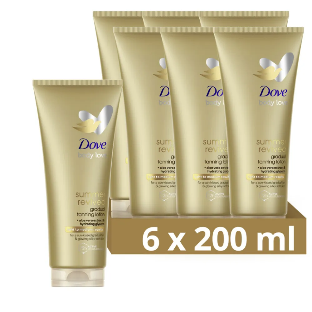 Huidverzorging|Zonbescherming<Dove 6x Zelfbruinende Bodylotion Summer Revived Light-Medium 200 ml