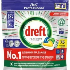 Machineafwas|Professioneel Vaatwasmiddel<Dreft 3x Platinum Vaatwastabletten All-in-One Citroen 75 stuks